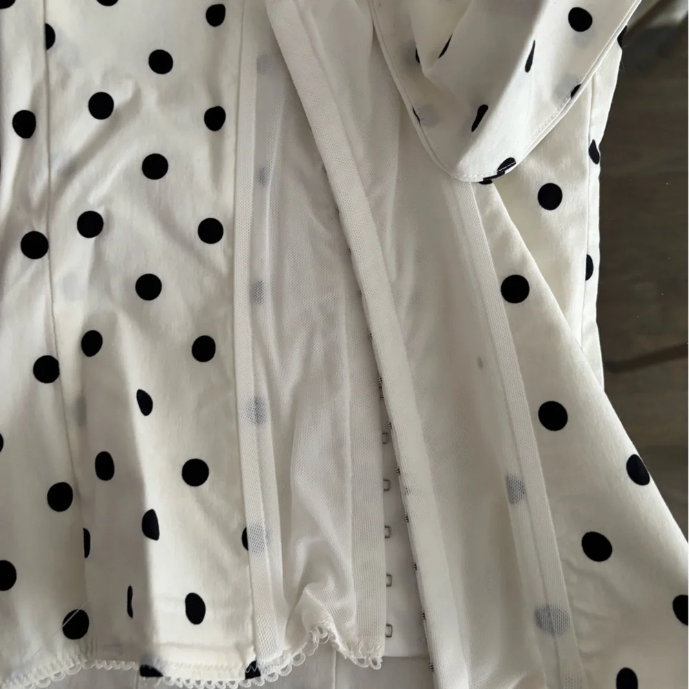 NWT WEWOREWHAT Polka Dot Ruched Cup Corset Bustier Top - Picture 5 of 8